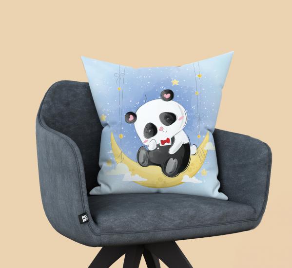 Sevimli Panda Çocuk Odası Kırlent Kılıfı
