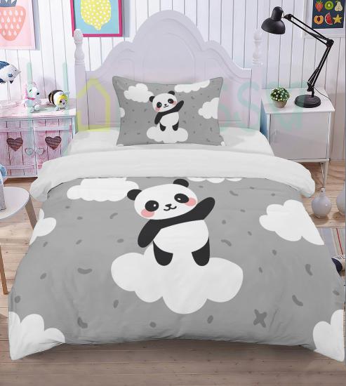 Sevimli Panda Desenli Çocuk Nevresim Takımı