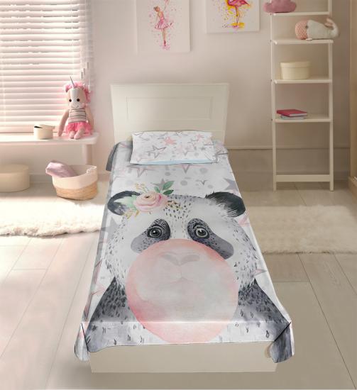 Homessa Sevimli Panda HÇİ111 Pike & Yatak Örtüsü (Yastık Kılıflı)